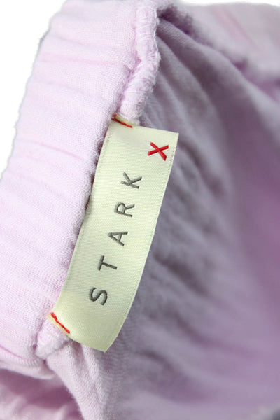 Stark Womens Peasant Wrap Long Cotton Skirt Pink Solid Size XS