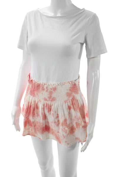 Stark Womens Peasant Mini Skirt Pink Size XS