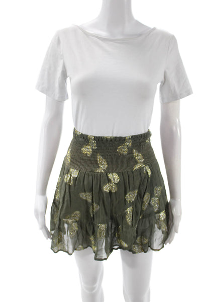 Muche Et Muchette Women Peasant Mini Skirt Green Viscose Size One Size