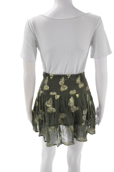 Muche Et Muchette Women Peasant Mini Skirt Green Viscose Size One Size
