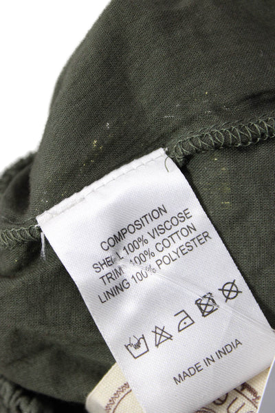 Muche Et Muchette Women Peasant Mini Skirt Green Viscose Size One Size