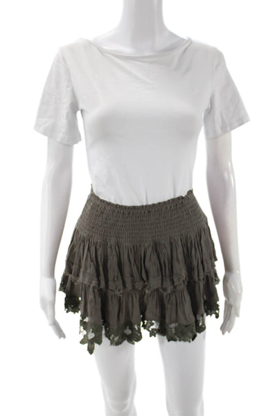 Muche Et Muchette Women Peasant Mini Floral Dark Gray Skirt Size One Size
