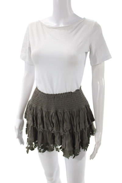 Muche Et Muchette Women Peasant Mini Floral Dark Gray Skirt Size One Size