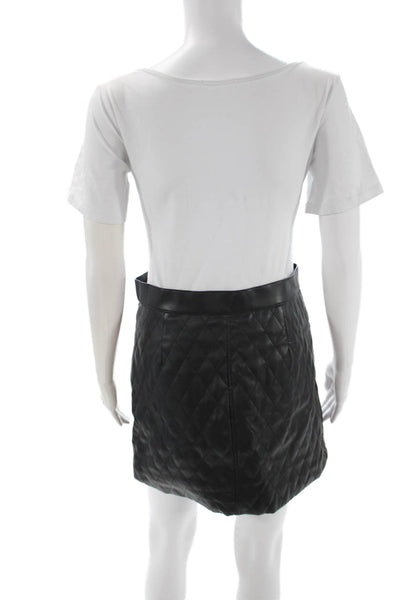 Zara Women Mini Straight Pencil Skirt Black Argyle Polyester Size S