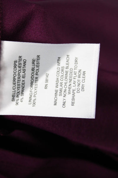 Donna Morgan Women Shift Dress Purple 3/4 Sleeve Hook Eye Bust 36 Size 0