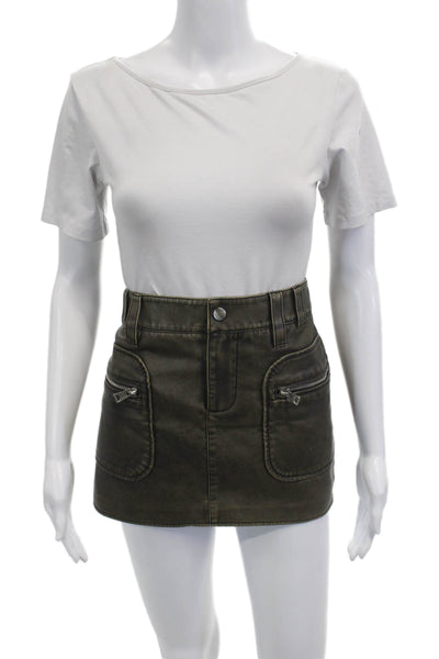 MNG Womens Mini Cargo Skirt Dark Gray Polyester Size S