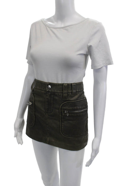 MNG Womens Mini Cargo Skirt Dark Gray Polyester Size S