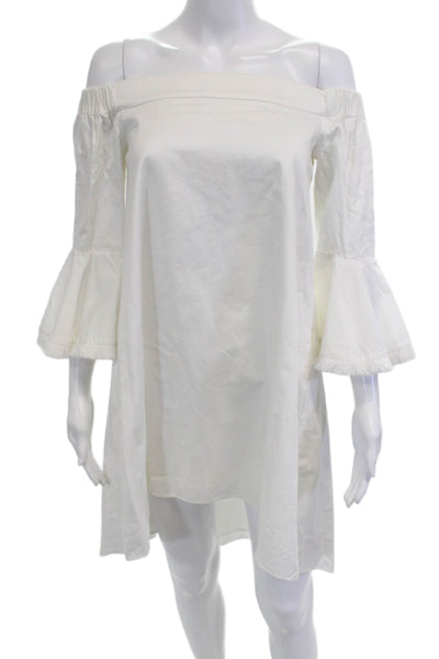 N/Nicholas Womens Shift Dress White Cotton Short Size 4