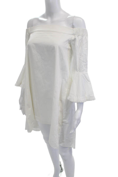N/Nicholas Womens Shift Dress White Cotton Short Size 4