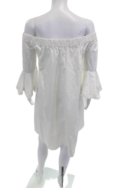 N/Nicholas Womens Shift Dress White Cotton Short Size 4