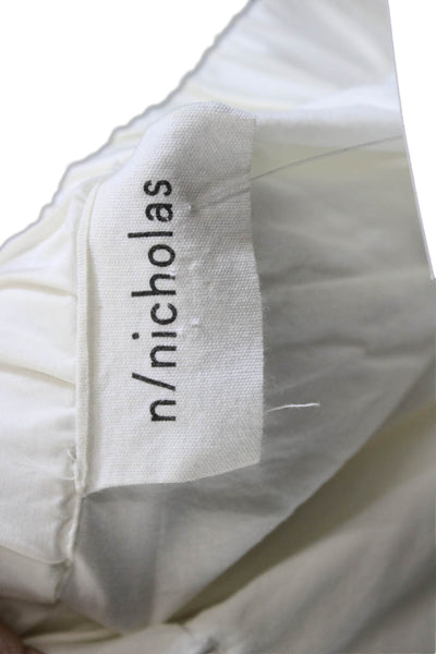 N/Nicholas Womens Shift Dress White Cotton Short Size 4
