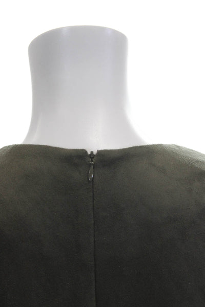 J. Mclaughlin Women Sheath Wrap Dress Green V-Neck 3/4 Sleeve Size S