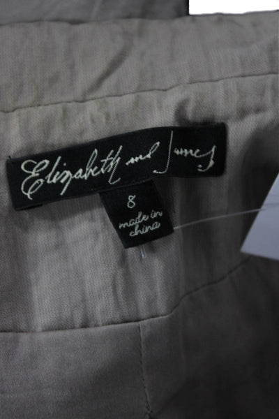 Elizabeth & James Womens Beige Collared Button Blazer Long Sleeve Size 8