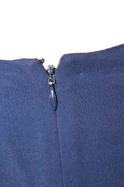 COS Women Basic Dark Blue Silk Short Sleeve Round Neck Blouse Size 10
