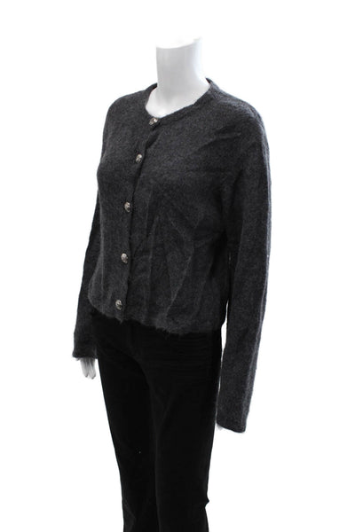 Massimo Dutti Unisex Cardigan Dark Gray Alpaca Blend Button Longsleeve Size L