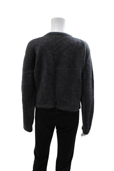 Massimo Dutti Unisex Cardigan Dark Gray Alpaca Blend Button Longsleeve Size L