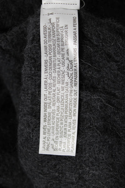 Massimo Dutti Unisex Cardigan Dark Gray Alpaca Blend Button Longsleeve Size L