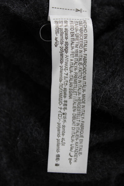 Massimo Dutti Unisex Cardigan Dark Gray Alpaca Blend Button Longsleeve Size L