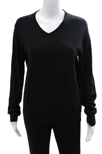 Bloomingdales The Mens Store Women Black V Neck Pullover Sweater Size S
