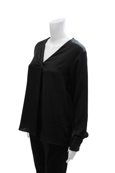 Banana Republic Womens Basic V-Neck Black Long Sleeve Blouse Size XS