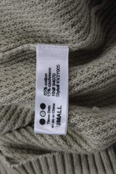 Three Dots Unisex Pullover Sweater Beige Cotton Cashmere Size S