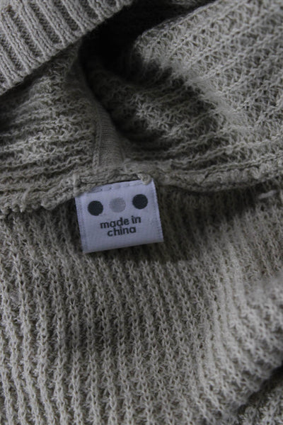 Three Dots Unisex Pullover Sweater Beige Cotton Cashmere Size S