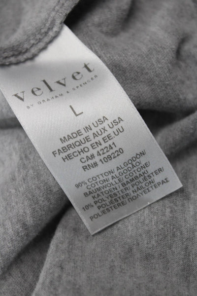 Velvet by Graham & Spencer Mens Gray Crew Neck Short Sleeve T-Shirt Size L