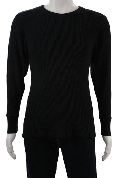 Cherokee Mens Long Sleeve Black Crew Neck T Shirt Cotton Blend Size L