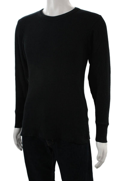 Cherokee Mens Long Sleeve Black Crew Neck T Shirt Cotton Blend Size L