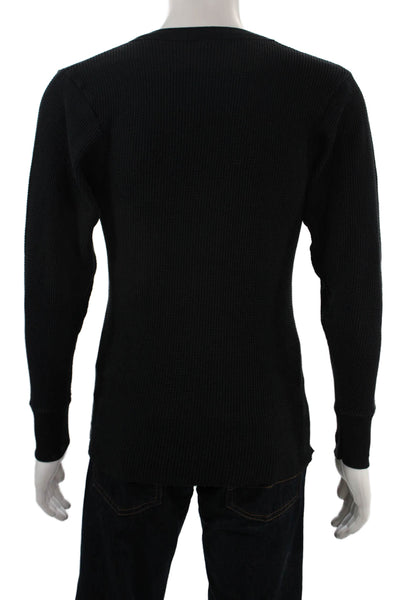 Cherokee Mens Long Sleeve Black Crew Neck T Shirt Cotton Blend Size L