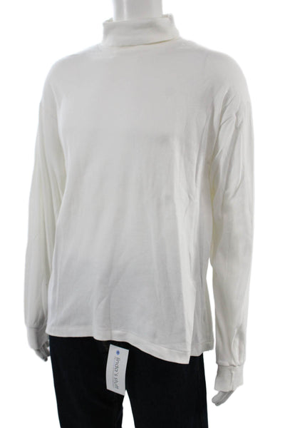 INC International Concepts Men's Mock Neck Long Sleeve White Tee Size XL