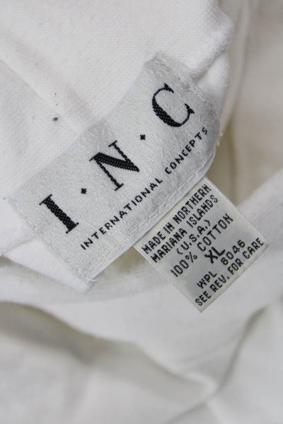INC International Concepts Men's Mock Neck Long Sleeve White Tee Size XL