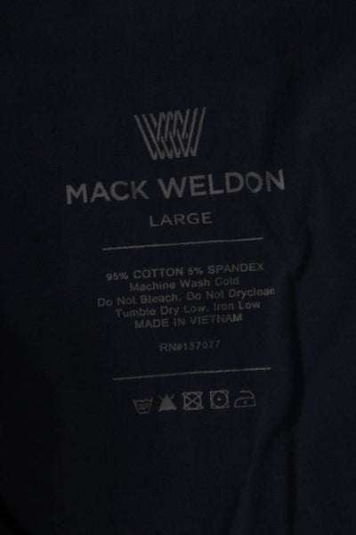 Mack Weldon Men Jogger Sweatpants Dark Blue Drawstring Cotton Spandex Size L