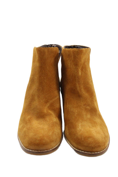 Cole Haan Women's Round Toe Suede Leather Ankle Boots Camel Size 7