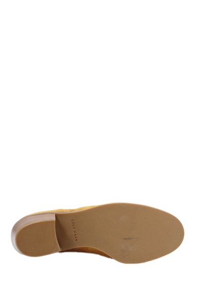 Cole Haan Women's Round Toe Suede Leather Ankle Boots Camel Size 7