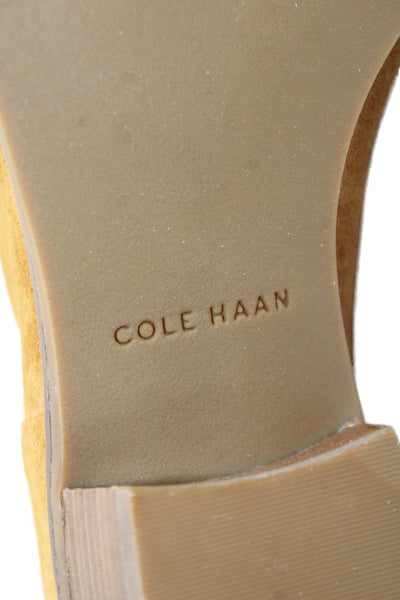 Cole Haan Women's Round Toe Suede Leather Ankle Boots Camel Size 7