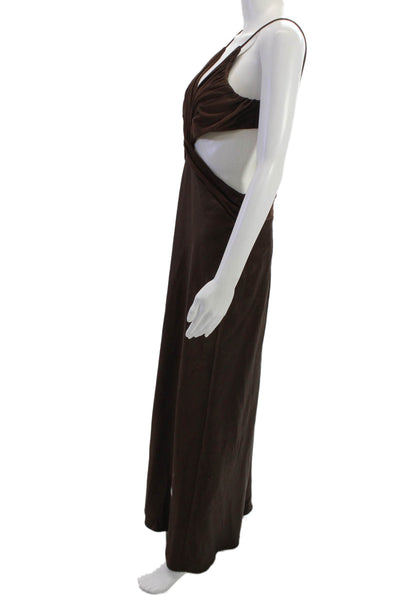 Bec & Bridge Womens Maxi Slip Dress Brown V-Neck Sleeveless Size 12