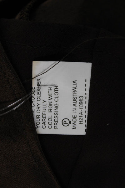 Bec & Bridge Womens Maxi Slip Dress Brown V-Neck Sleeveless Size 12