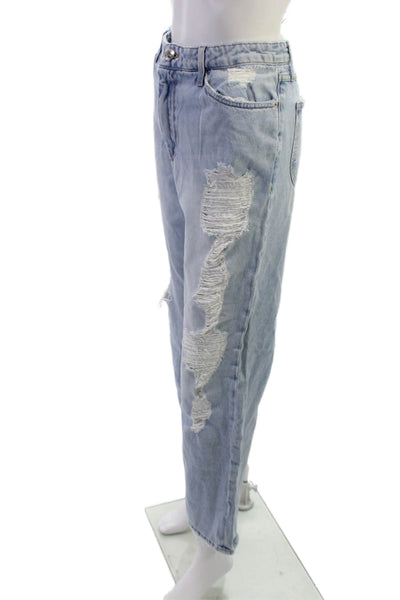 SPRWMN Womens Boyfriend Light Blue High Rise Button Jeans Size 29