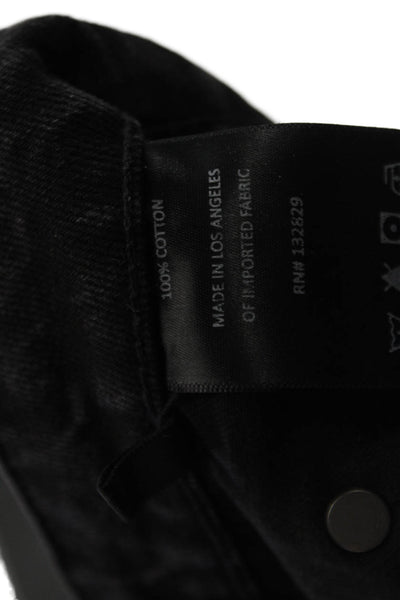 Grlfrnd Women Cropped Boyfriend High Rise Black Jeans Size 32