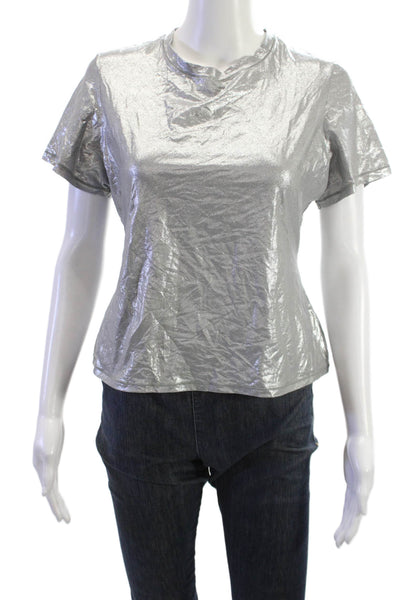 Skims Womens Crew Neck Short Sleeve T-Shirt Gray 80s Size XL