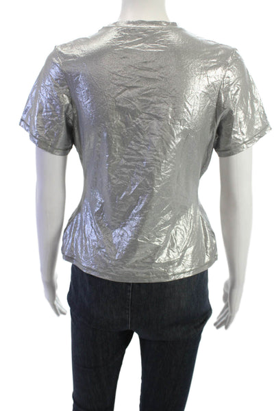 Skims Womens Crew Neck Short Sleeve T-Shirt Gray 80s Size XL