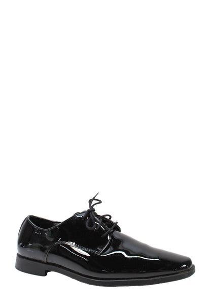 Joseph Abboud Mens Shiny Leather Lace Up Oxford Shoes Solid Black Size 12M