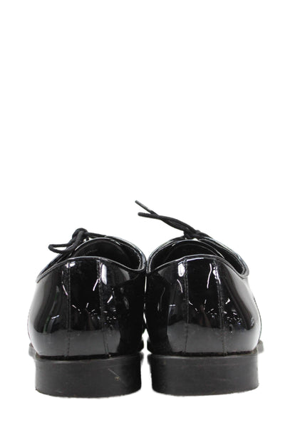 Joseph Abboud Mens Shiny Leather Lace Up Oxford Shoes Solid Black Size 12M