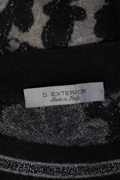 D. Exterior Unisex Pullover Sweater Beige Floral Round Neck Long Sleeve Size S