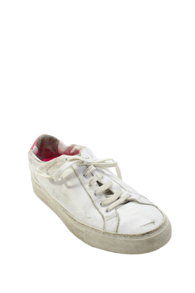 Woman by Common Projects Womens Leather Low Top Sneakers White Size 36 6
