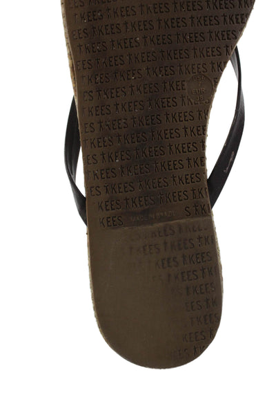 TKEES Womens Animal Print Slide On Sandals Brown Size 6.5