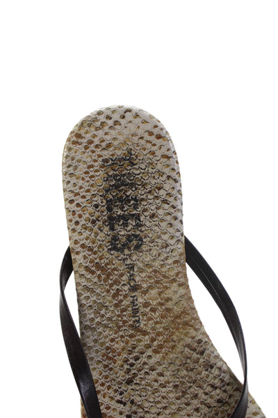 TKEES Womens Animal Print Slide On Sandals Brown Size 6.5