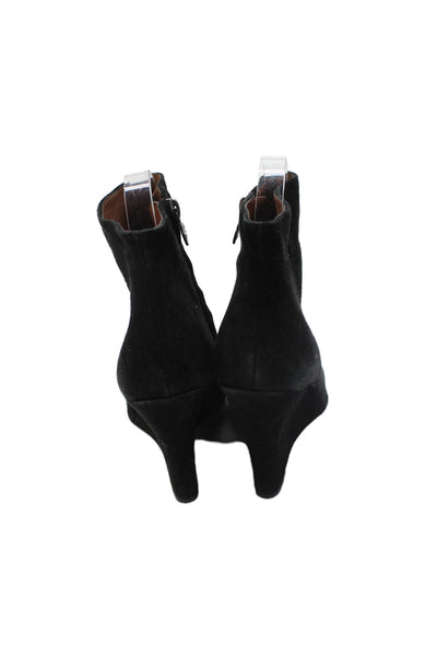 Sam Edelman Womens Suede Wedge Booties Black Size 6.5M