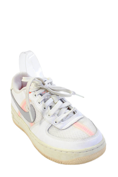 Nike Unisex Kids Leather Lace Up Low Top Sneakers White Size 4.5Y